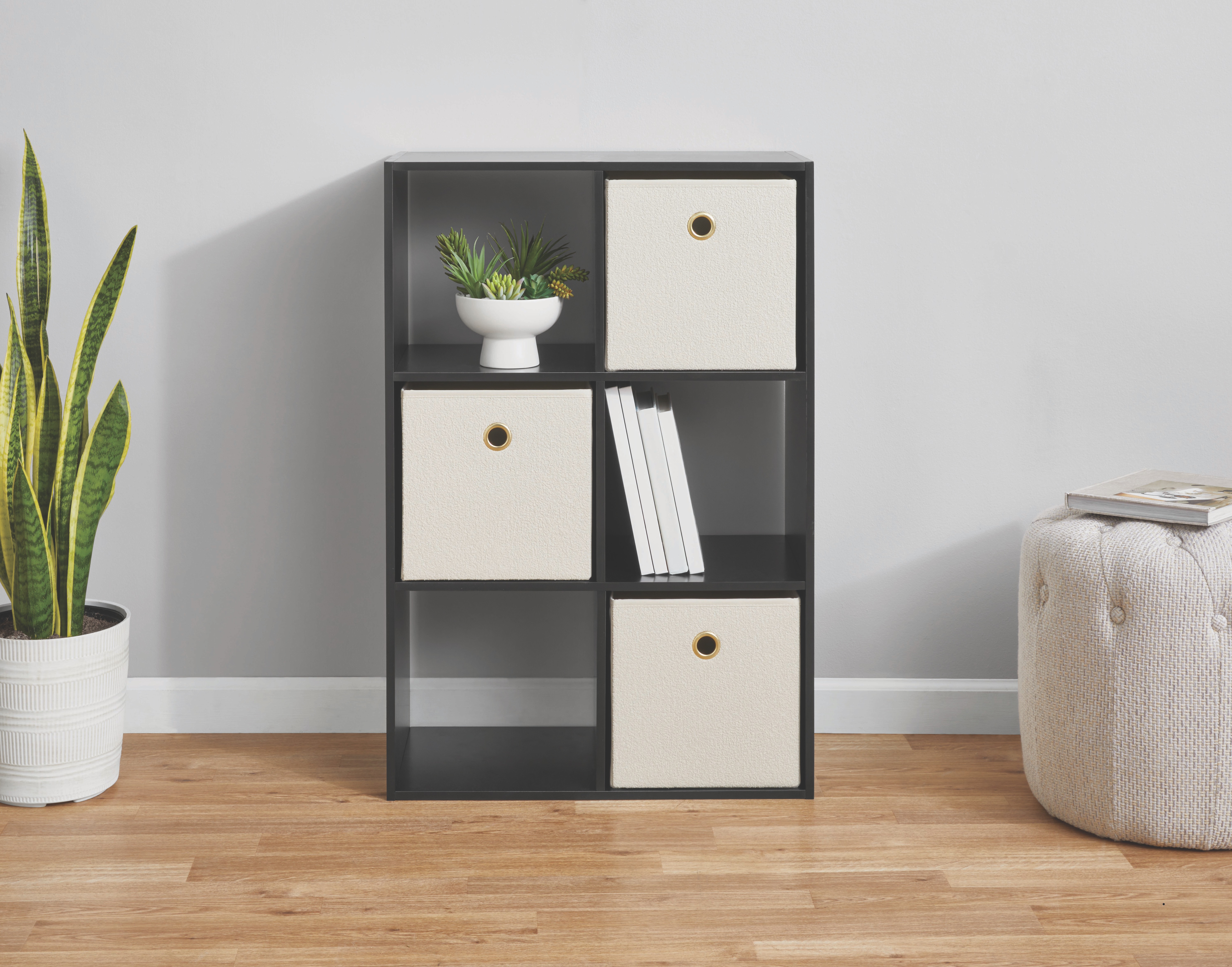 MAINSTAYS 6 CUBE STORAGE ORGANIZER, BLACK