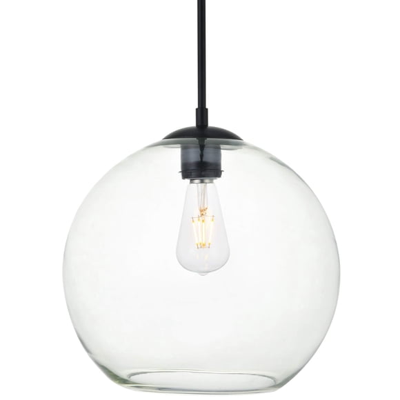 Lámpara Colgante Elegant Lighting Baxter Negra Transparente 30 cm