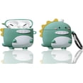 thumbnail image 1 of 2pcs Green Dinosaur Airpods Pro Case Cover Silicone Protective Case Cover Compatible For Airpods Pro, Pretty And Cute Case, 3d Design Case Cover, 1 of 5