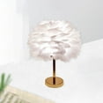 thumbnail image 4 of Feathers Table Lamp Night Light Lampshade for Bedside Home Room Decor White, 4 of 8