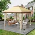 thumbnail image 3 of 11'x11'/12'x12' Gazebo Outdoor Pop up Canopy Tent with Curtains and  121 Square/144 Square Shelter for Patio,Backyard Party, with Mosquito Netting, 2-Tiered Vented Top, 3 of 7