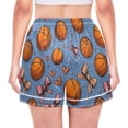 thumbnail image 2 of Women's Silk Pajama Shorts Basketball Bow Pajama Shorts Women's Casual Pajama Shorts with Pockets, 2 of 6