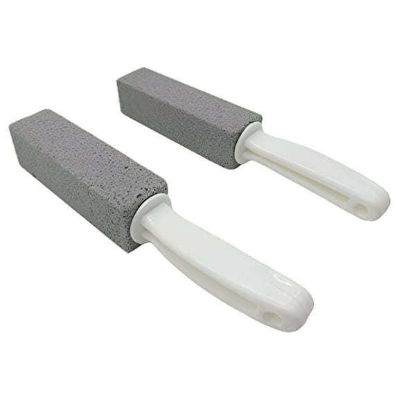 Toilet Bowl Pumice Cleaning Stone with Handle - Sturdy, High Density, Rust Grill Griddle Cleaner for Kitchen/Bath/Pool/Spa/Household Cleaning 2 Pack