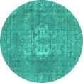thumbnail image 1 of Ahgly Company Indoor Round Oriental Turquoise Blue Industrial Area Rugs, 5' Round, 1 of 4