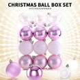 thumbnail image 4 of Get Christmas Ready Matoen 60mm/2.36" Delicate Contrast Color Theme Painting & Glittering Christmas Tree Pendants Decorative Hanging Christmas Baubles Balls Ornaments Set - 24 Pieces (Pink), 4 of 4