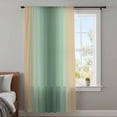 thumbnail image 4 of Sage Green Yellow Ombre Sheer Curtains 72 Inches Long, Farmhouse Modern Gradient Art Light Filering Curtains, Breathable Simi Curtain Privacy Drapes for Living Room Bedroom Window Treatment, 4 of 9
