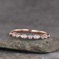 thumbnail image 5 of Morganite Rose Gold Eternity Band, Stackable Morganite Band, Wedding Band, Simulated Morganite with Rose Gold Vermeil Band, 14K Rose Gold, 5 of 5