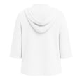 thumbnail image 3 of VSSSJ Women's 3/4 Sleeve Hooded Sweatshirt Loose Fit Batwing Sleeve Ribbed Textured Lightweight Fall Casual Pullover Shirt Tops S, 3 of 8