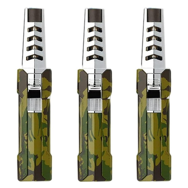 Encendedor Compacto Eficaz LighterProCamo 3 Pzas Camuflaje Recargable Metal Gas Butano.