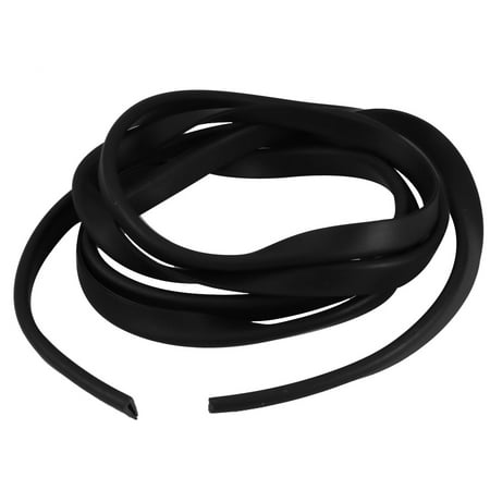 2M Length 2mm Groove Width 13mm Height Rubber Hollow Air Sealed Seal Strip Black