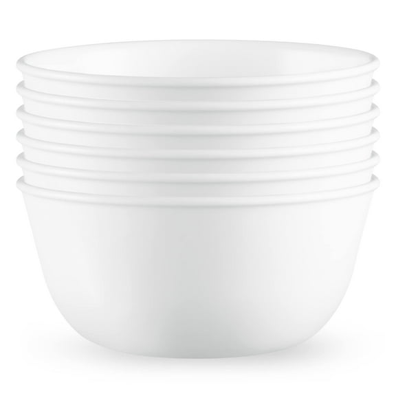 Corelle Crack Resistant Tableware Bowls, Glass White, 28 oz