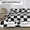 thumbnail image 3 of LUCKYBULL Full Comforter Set 3 Pieces Fluffy Bedding Set Black Plaid Down Alternative Comforter, Checkered Soft Textured Comforter with 2 Pillowcases All Seasons, Black and White, 3 of 6