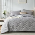 thumbnail image 2 of Davulos Comforters Queen Size,7 Pieces Bed in a Bag for All Season Bedding Set Alternative Light Grey Comforters Set, 2 of 6