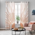 thumbnail image 5 of Orange Sunshine Kitchen Curtains 96 Inch Length, Lines Retro Abstract Middle Century Grommet Top Bedroom Living Room Curtains, Light Filtering Cafe Curtain Drapes 2 Panels Set 104''x96'', 5 of 9