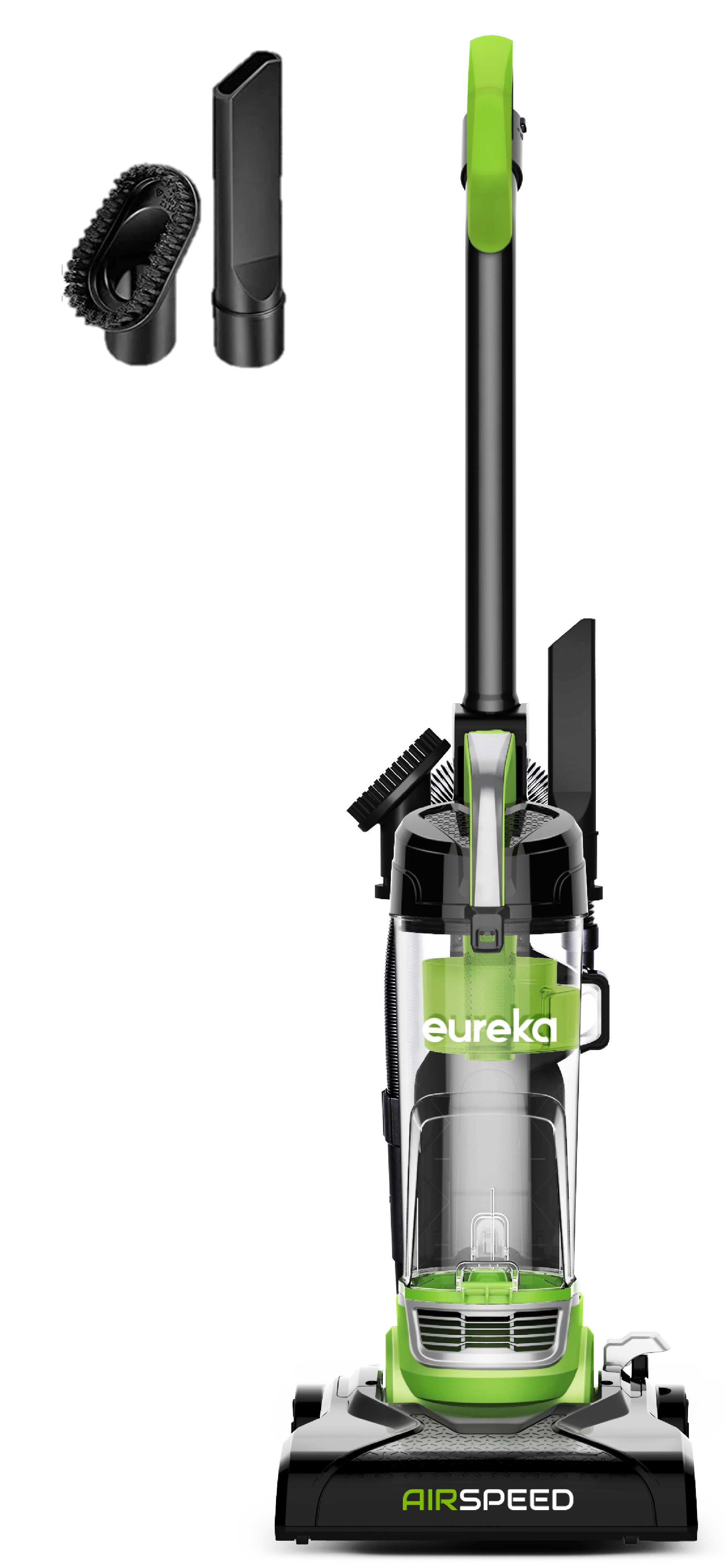 Eureka Bagless Upright Vacuum, Airspeed, Ultra Lightweight & Compact Design, with Crevice Tool, Dusting Brush and Large Dustcup, NEU100, Green & Black