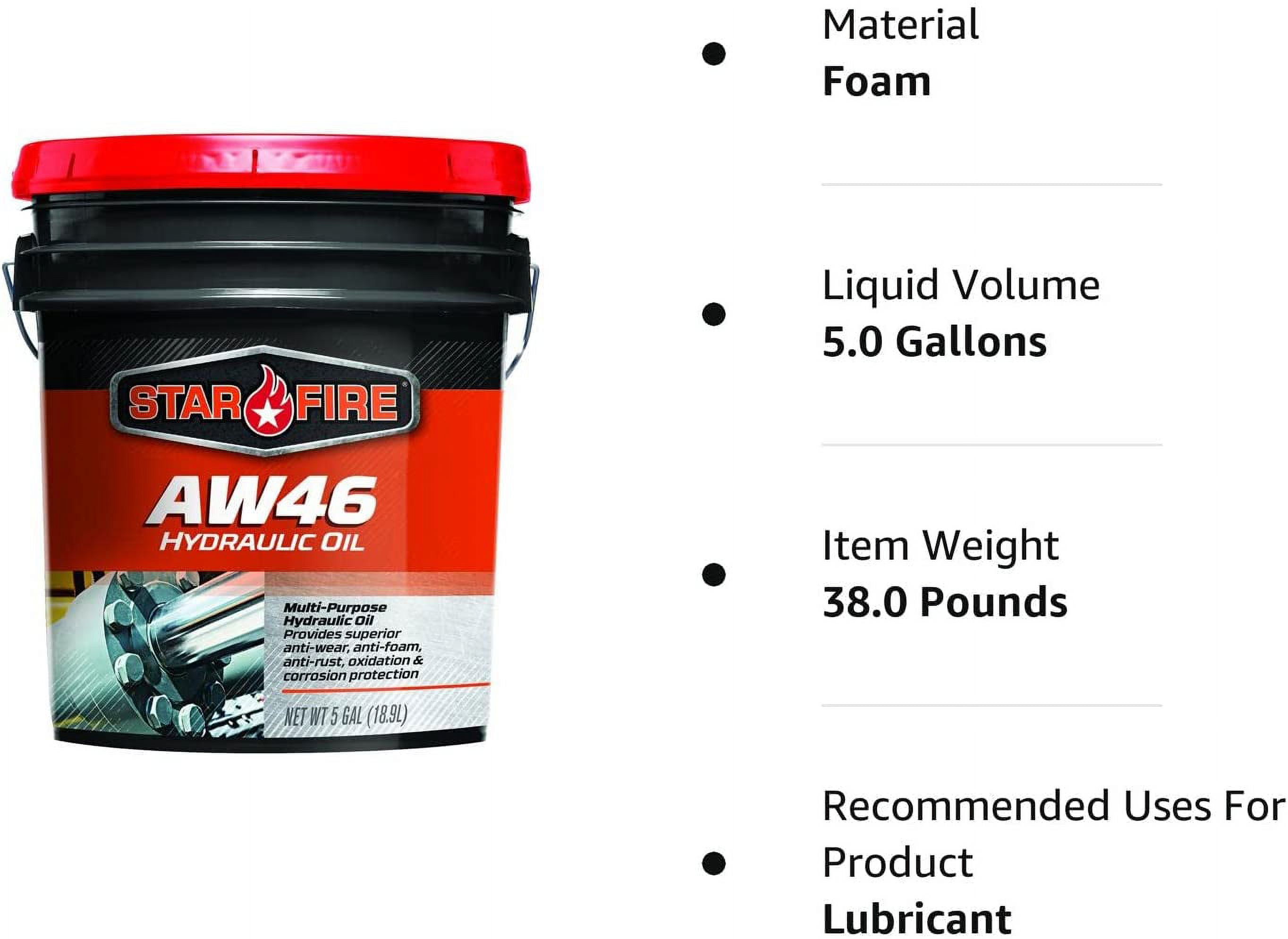 Starfire Premium Lubricants Aw 46 Hydraulic Oil 5 Gallon Pail