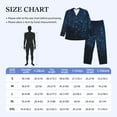 thumbnail image 4 of Naloa Blue Glitter Retro Men’s Pajamas Set - Long Sleeve Button Down Sleep Shirt and Pajama Bottoms Sleepwear Set-Small, 4 of 7