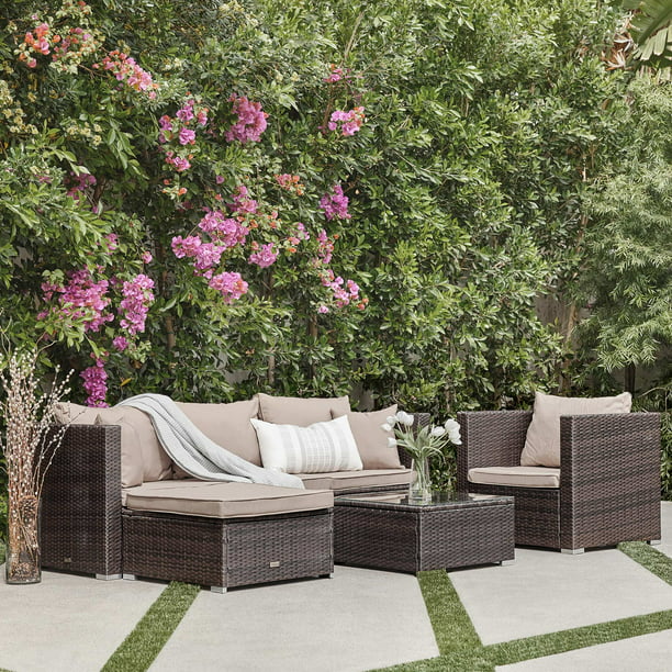 Belleze 6 Pc Outdoor Patio Furniture, Waterproof Cushions For Outdoor Furniture Dunelm