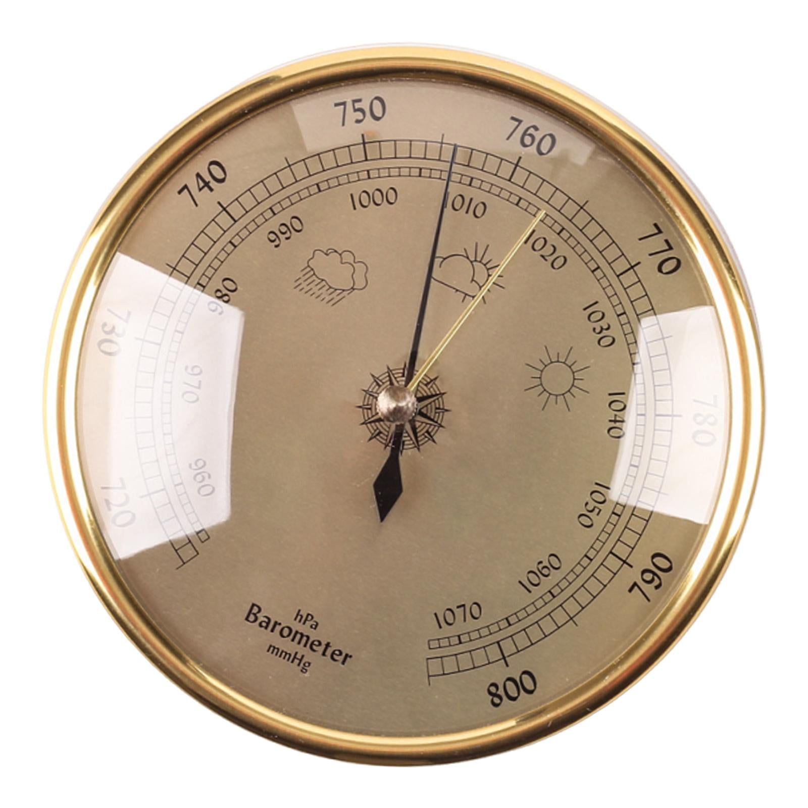 QccHieUs Barometer Air Pressure Tool 950~1070 Hpa Accessories for Offices Boat Hotels Gold Face
