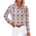 thumbnail image 6 of JTZGDY Halloween Button Down Shirts for Women Plus Size Cute Ghost Pumpkin Printed Fall Long Sleeve Collared Graphic T-Shirts Loose Fit Casual Holiday Gift Oversized Tees Tops, 6 of 8
