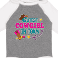 thumbnail image 4 of Inktastic Cutest Cowgirl in Town with Cowgirl Hat and Boots Girls Long Sleeve Baby Bodysuit, 4 of 5