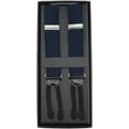 thumbnail image 1 of Dion Men's Navy Button-On Ribbed Non-Stretchy Suspenders Suitcase - One Size, 1 of 1