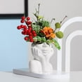 thumbnail image 6 of Ceramic Face Flower Vase, Modern White Decorative Vase for Office Living Room Home Decor, Small, 6 of 7