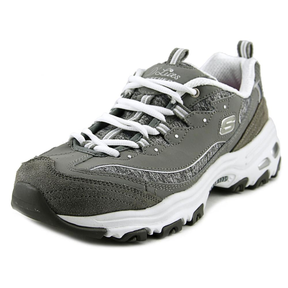 Skechers D'Lites D'Lites Me Time Women Round Toe Leather Gray Fashion