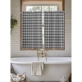 thumbnail image 7 of Kitchen Curtains 45 Inches length, Geometric Lattice, Window Treatment Curtain Drapes, Black Grey Classic Farmhouse Plaid Lightweight Window Panels for Living Room Bedroom, 52"x45", 2 Panels, 7 of 7
