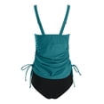 thumbnail image 6 of vigerkar Womens Tankini Swimsuits Tummy Control Ruched 2 Piece Bathing Suit Modest High Waisted Retro Swimwear (Navy, XL), 6 of 8