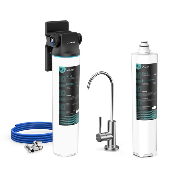 SW15F Multi-Layer Under Sink Water Filter, Reduces Chlorine, Lead, Fluoride, Heavy Metals, VOCs, Bad Taste & Odor, NSF Certified, 5min DIY Install, with SW15-HF Replace Filter