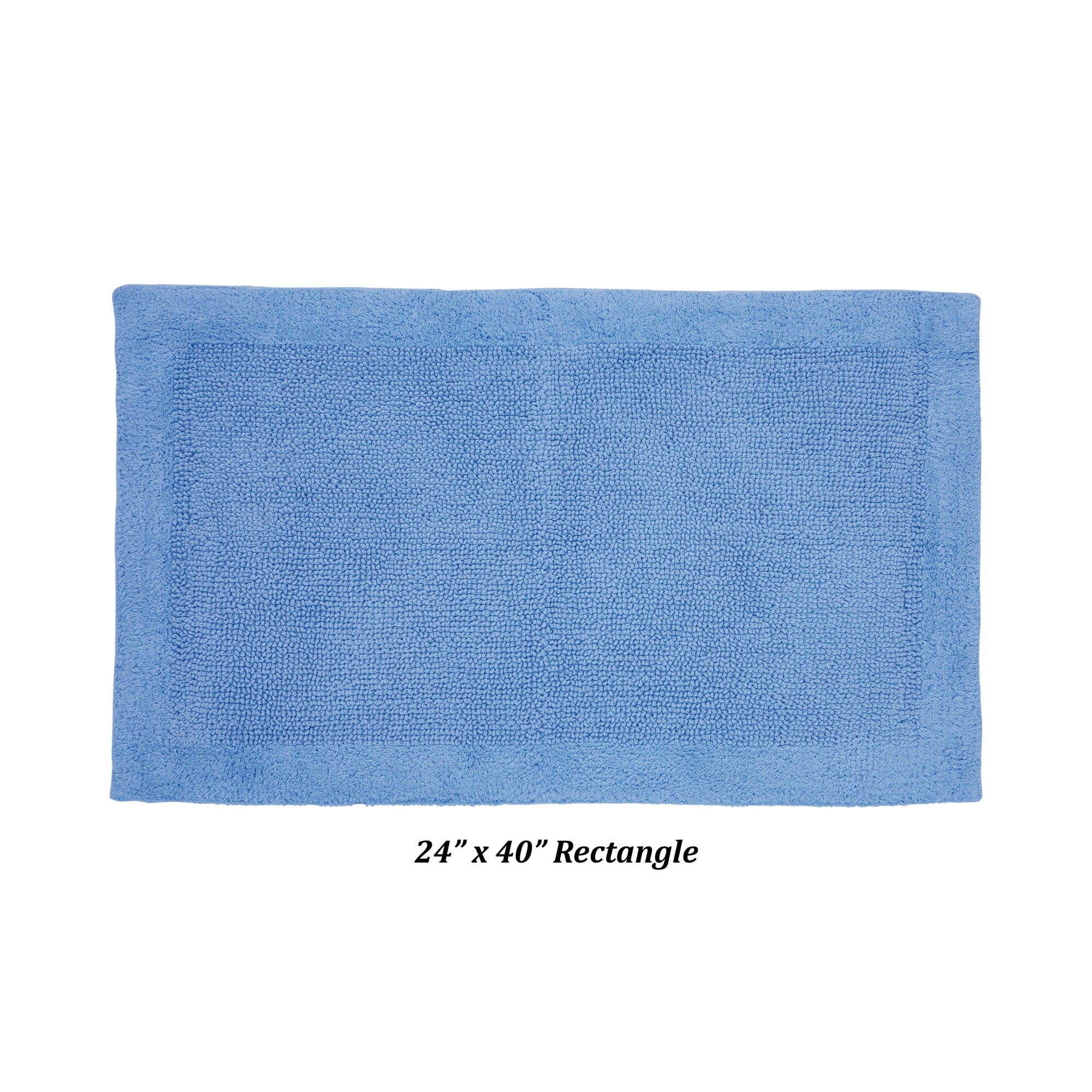 Better Trends 24" x 40" Premium Bathroom Rugs 100% Cotton Soft Reversible Tufted Bath Mat Water Absorbent Bath Rug Ideal for Bathroom Shower and Tub Use (Dark Blue) Edge Collection