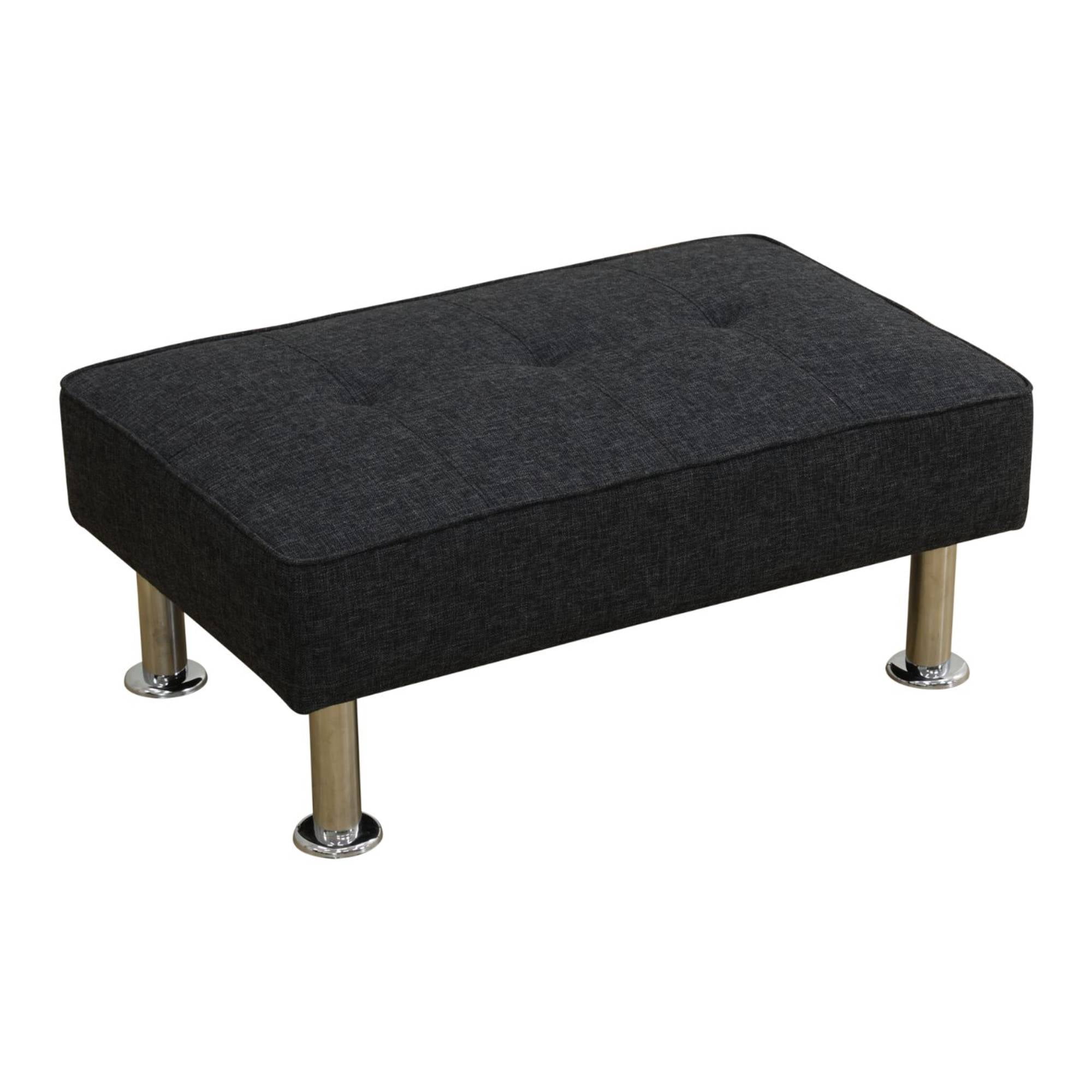 Multi-Function Single Sofa Bed Breathable Linen Futon Couch Bed with Adjustable Backrest Modern Convertible Chair for Living Room Apartment, Black