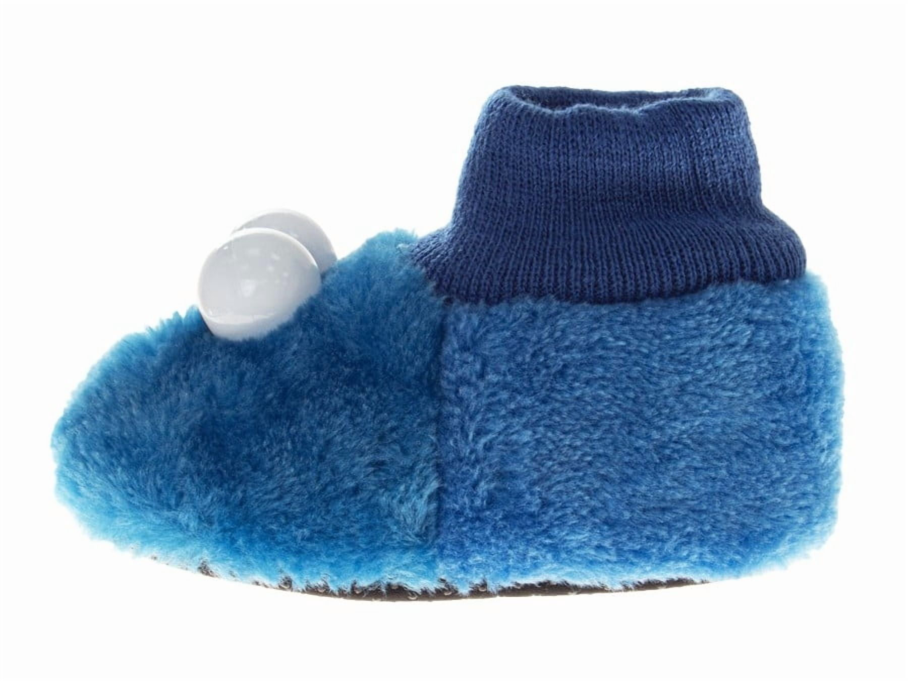Sesame Street Kids Curious Cookie Monster Dual Sizes Slippers. (Toddler Little Kids)Blue, Size: 7-8