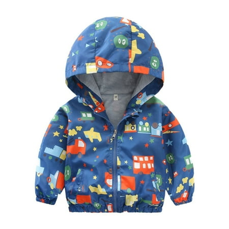 

Toddler Baby Boys Girls Cartoon Dinosaur Print Hooded Jacket Long Sleeve Windproof Coats Zip Up Trench Windbreaker Outerwear