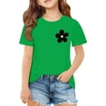 thumbnail image 2 of Yiyuu Girls Casual Loose T-Shirt Summer Letter Print Short Sleeve T Shirt Tee, Sizes 3-14, 2 of 7