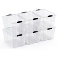 thumbnail image 1 of Caja organizadora apilable Lifetime Appliance Parts de 34 cuartos, transparente, paquete de 6, 1 of 6