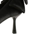thumbnail image 5 of Women Pointed Toe High Heel Stiletto Pumps 6.5CM Satin Pump Bow Wedding Evening Party Court Shoes, 5 of 6
