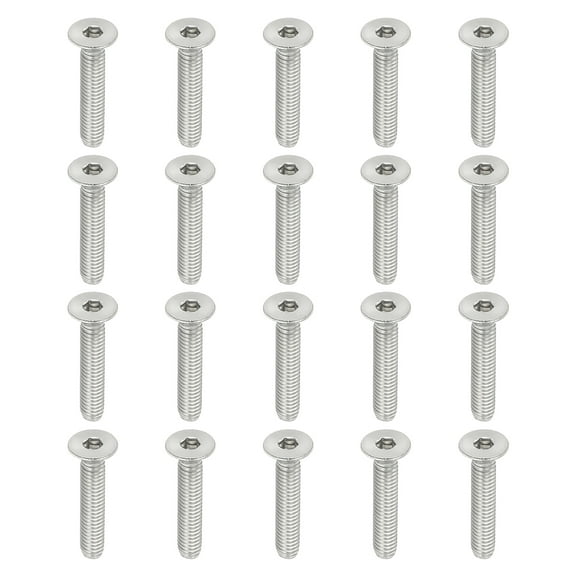 Uxcell M4 x 20mm Flat Head Socket Cap Screws, 50 Pack 304 Stainless Steel 18-8 Machine Screws