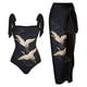 thumbnail image 1 of Traje De Baño Damas 2 piezas de traje de baño de playa para mujer con cordones y vestido para deportes acuáticos (L negro) Ehuebsd Para Estrenar, 1 of 9