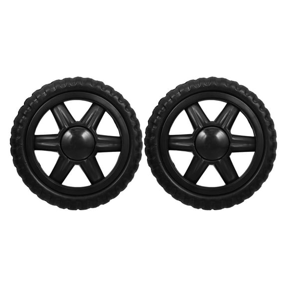 OUNONA 2Pcs Easy Install Rubber Wheels for Shopping Cart Replacement Heavy Duty Foam Material Black