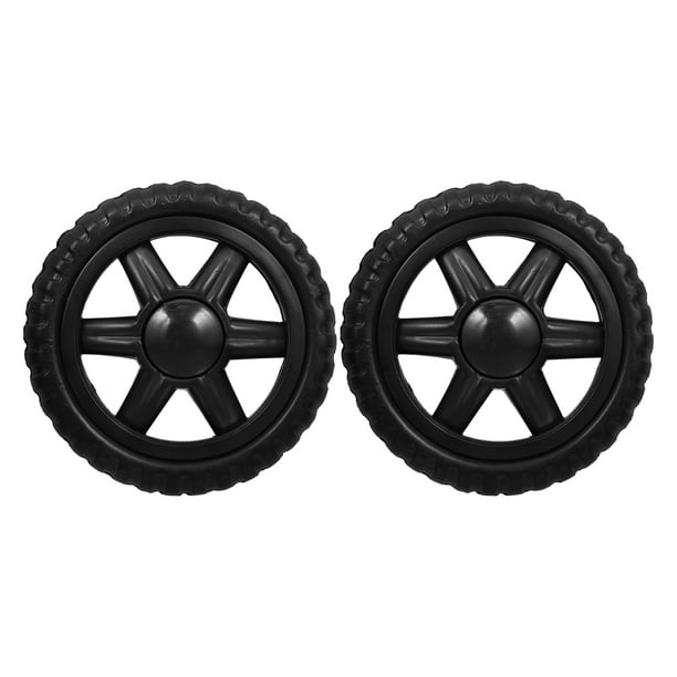 FELTECHELECTR 2 ruedas de goma para carrito de compras, color negro, plegables, de repuesto, accesorios para carritos rodantes, ruedas de placa resistentes.