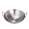 thumbnail image 4 of Olla wok de acero inoxidable con asas dobles, sartén profunda multifuncional 38 centímetros, 4 of 9