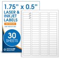 thumbnail image 1 of shiyou-Printable Laser and Inkjet Labels - 1 3/4" X 1/2" White Return Address Label Stickers - 30 Sheets, 2400 Total Labels for Mailing, 1 of 4