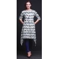 thumbnail image 4 of Bimba Blue Tie & Dye Shibori Printed Tops For Women Asymmetric Kurti Summer Dress For Girls XXX-Large, 4 of 6