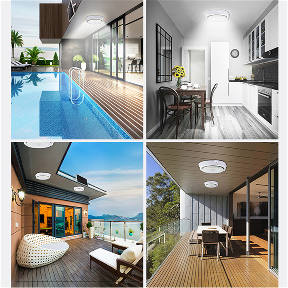 Intelive 2 Packs LED Solar Ceiling Light, Indoor Outdoor 5000LM Solar Shed Light 3 Lighting Modes Cool White/Warm White Switchable Solar Hanging LED Light with Remote Control