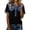 A1 Black, variant on Women's Denim Collar Button Up Shirt, V Neck Patchwork Casual Tee Blouse, Western Fashion Top for Cowgirl Style, Work, Travel, Weekend, Shopping, Daily Wear Beige L
