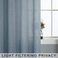 thumbnail image 4 of Blue Grey Curtains 108 Inches Long for Floor to Ceiling Window 2 Panels Rod Pocket Sheer Linen Light Filtering Country Blue Curtain for Patio Door Balcony Living Room Bedroom 9 Ft Long Stone Blue Gray, 4 of 7