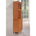 thumbnail image 3 of Retro Kitchen Cabinet - Microwave Storage, Shelves & Drawer - Cherry Finish - 72" Tall Hutch, 3 of 9