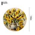 thumbnail image 2 of 14 Inch Wall Clock Battery Operated Silent Clock Decorative for Office, Kitchen, Outdoor, Living Room，Oil Painting of Sunflowers in a Beautiful Vase Picture, 2 of 4